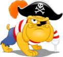 Pirate Bulldog emoticon (Dog emoticons)