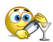 Smiley face making cocktail emoticon (Drinking smileys)