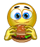 smiley of eating burger