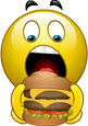 eating hamburger smiley