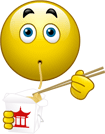 Eating with Chopstick emoticon (Eating smileys)