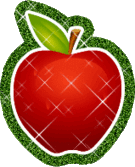 red glitter apple emoticon