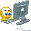 Working on a Computer animated emoticon