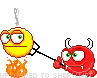 Devil Roasting smiley (Evil and cruel emoticons)