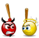 emoticon of Angel Smiley Fighting with Devil