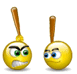 Fighting with Baseball Bat smiley (Fighting Emoticons)