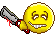 Smiley with knife animated emoticon