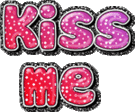 kiss me glitter emoticon