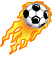 Fiery soccer ball emoticon (Football emoticons)