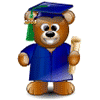 Teddy Bear Graduate emoticon (Graduation Smileys)