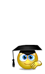 Throwing graduation cap emoticon (Graduation Smileys)