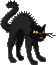Black cat animated emoticon