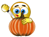 Carving a pumpkin animated emoticon