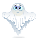 Halloween Ghost emoticon (Halloween Smileys)