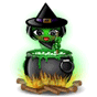 Witch with Cauldron emoticon (Halloween Smileys)