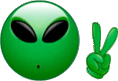 Alien Peace Sign smiley (Hand gesture emoticons)