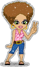Glitter Girl Victory Sign animated emoticon