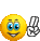 Winking Victory Sign animated emoticon