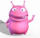 Alien waving animated emoticon