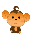 Baby Monkey Waving smiley (Hello emoticons)