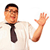 icon of funny fat guy waves