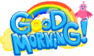 Rainbow Good Morning emoticon (Hello emoticons)