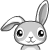 super cute bunny waving icon