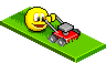 Mowing The Lawn animated emoticon