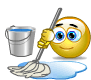 Mopping animated emoticon