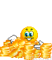 Coin Shower animated emoticon