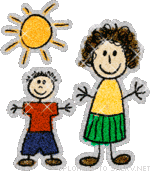 Mother and Son Stick Figures animated emoticon