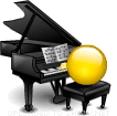 Piano Man smiley (Musical instrument emoticons)