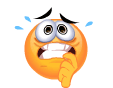 Scared and sweating animated emoticon