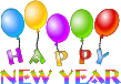 happy new year balloons emoticon