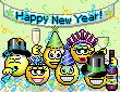 Happy New Year party animated emoticon