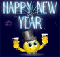 happy new year toast emoticon