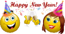 Happy new years toast emoticon