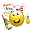New Year Champagne emoticon (New Year Emoticons)