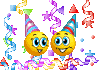 Party couple animated emoticon
