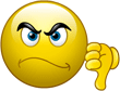 Angry thumbs down emoticon (No emoticons)