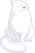 fat white cat shaking no smiley