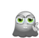 Funny Ghost Says NO animated emoticon