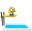 Diving animated emoticon