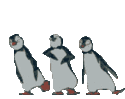 group dancing penguins smiley