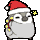 Santa Penguin animated emoticon