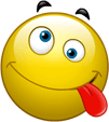 Crazy Tongue Hanging Out smiley (Playful and cheeky emoticons)