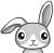 cute rabbit showing tongue icon