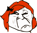 emoticon of Red Hair Sad Troll