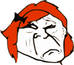 Red Hair Sad Troll emoticon (Rage Emoticons)