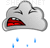 Crying Cloud emoticon (Rain and cloudy emoticons)